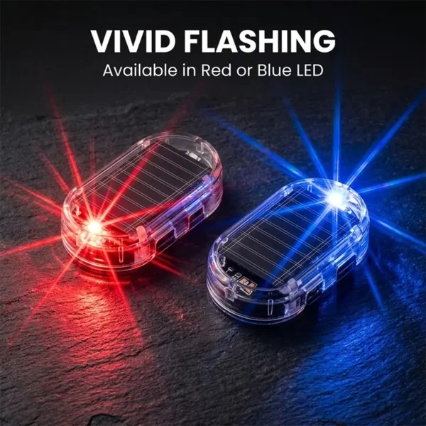 Solar powered flashing alarm light, set of 2